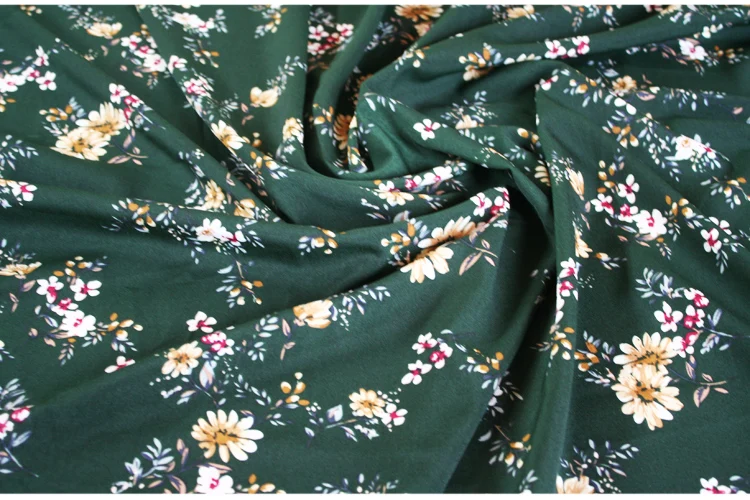 Модная зеленая Цветочная шифоновая ткань Imorted мягкая тонкая удобная для женщин