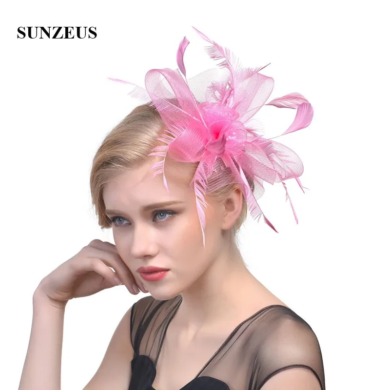 Перья Тюль Белые Свадебные шляпы для невесты Флора Сексуальные Девушки Танцы Аксессуары для волос шляпы женские вечерние шляпы SH39