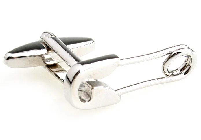 

iGame Paper Clip Cuff Links Silver Color Copper Pin Design Free Shipping