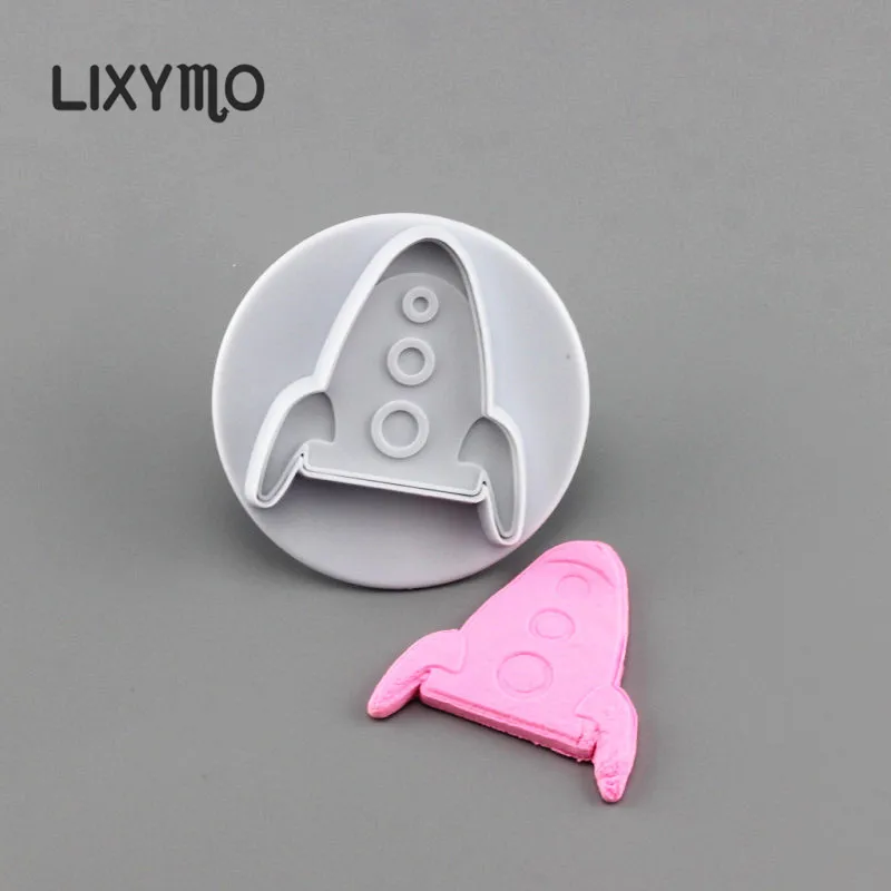 LIXYMO, 4 шт., космический корабль, помадка, плунжерные формы, формочки для печенья, сахара, ремесло, сделай сам, формы для украшения торта