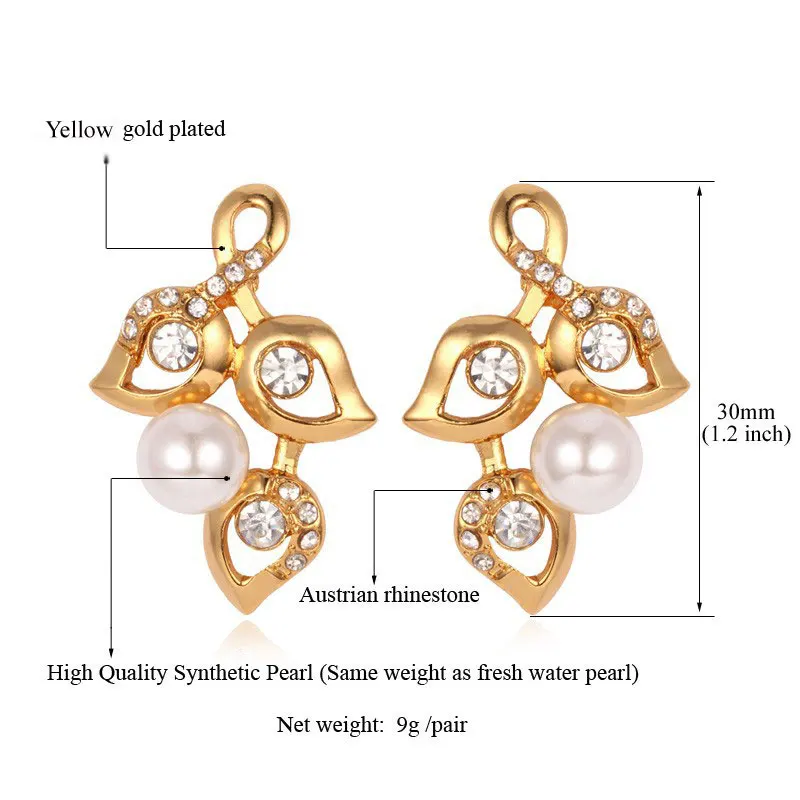 Kpop High Quality Simulated Pearl Beads Earring For Women Gold Color Rhinestone New Design Earrings Fashion Jewelry Brand E612 | Украшения