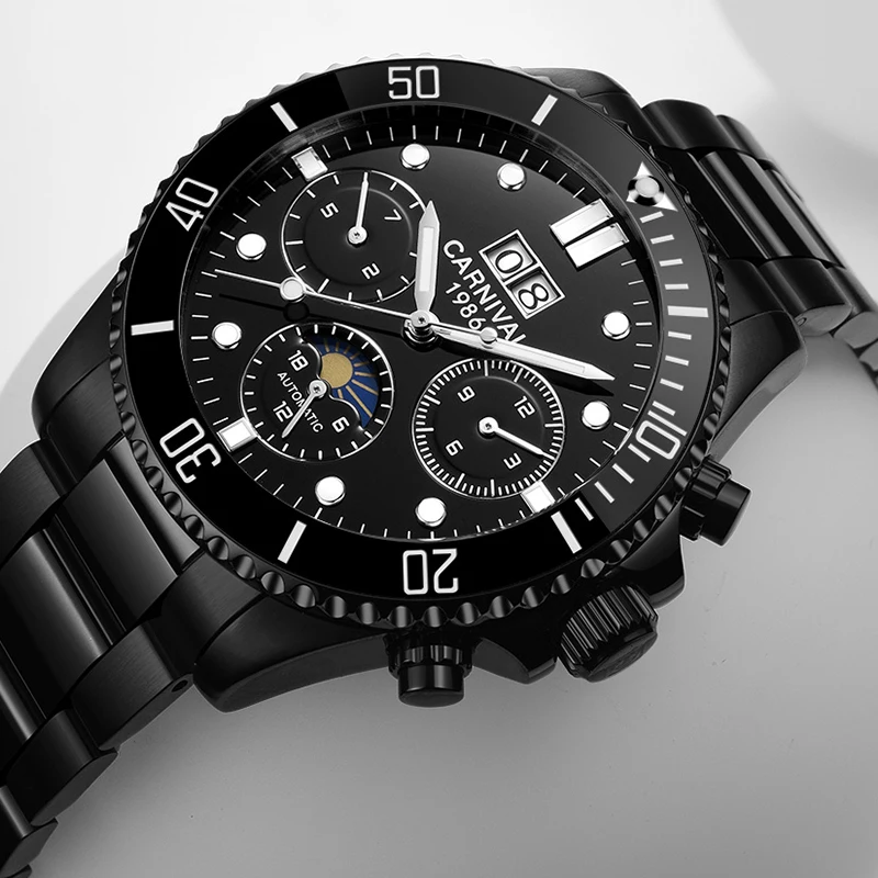 Швейцарский Карнавал многофункциональные мужские часы лучший бренд Роскошные