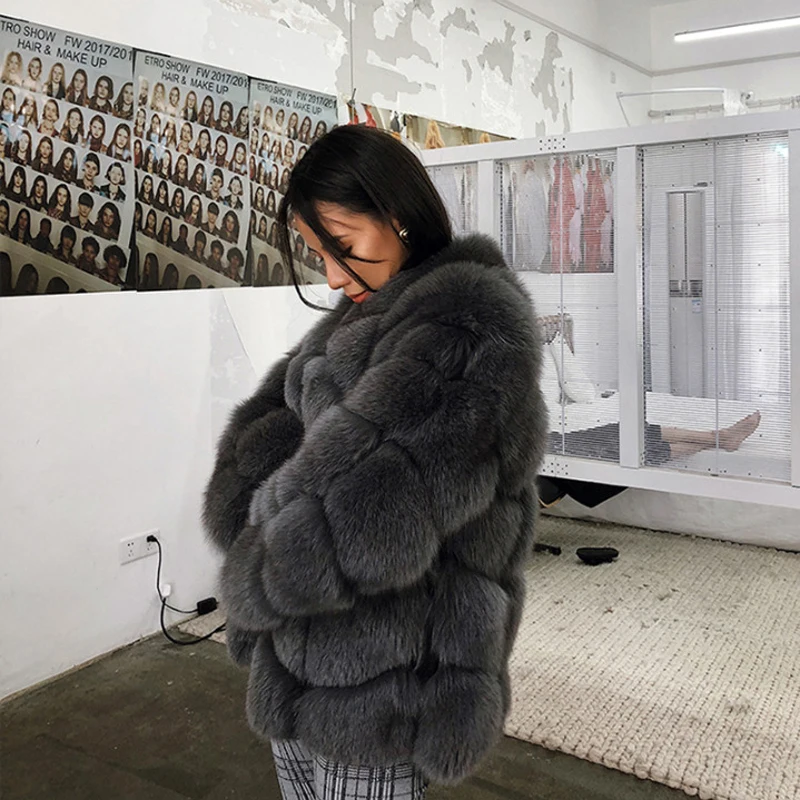 Женская Шуба из искусственного лисьего меха размера плюс XXXL,, зимняя модная верхняя одежда, утолщенная теплая шуба из искусственного меха, пальто для женщин
