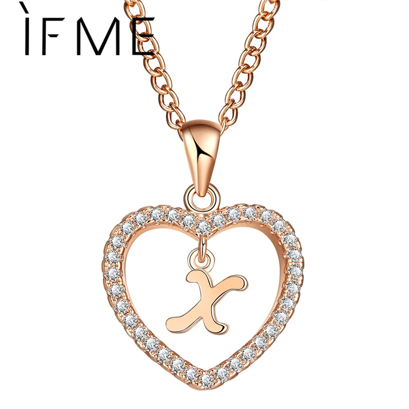 Женское Ожерелье IF ME X с буквами и сердечком массивные ожерелья кристаллами