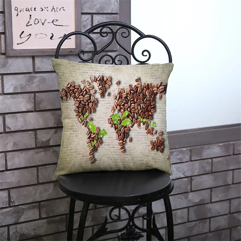 2018 new creative personality map Cushion Cover for safe Pillow Case 45x45 Home Decorative Throw Car BZ-185 | Дом и сад