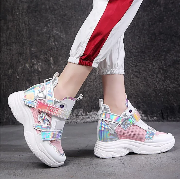 Женские кроссовки на платформе белые повседневные кожаные Chaussure Femme 2019 | Обувь