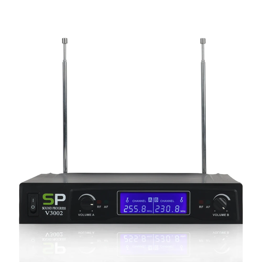 SOUNDPROGRESS V3002 VHF Беспроводная микрофонная система с ручным микрофоном двухсторонний канал дизайн анти-помехи