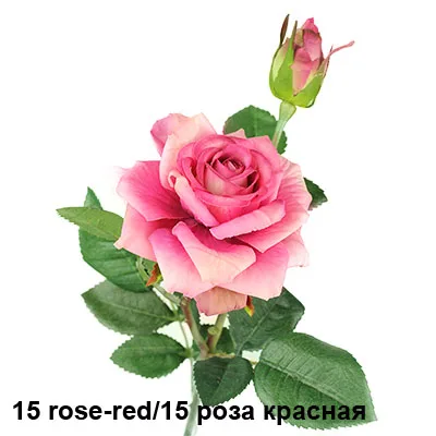 15rosered Настоящий букет розы с латексным покрытием, шелковые цветы для дома/свадьбы/Вечеринки, Декоративные искусственные цветы - Цвет: 15rosered