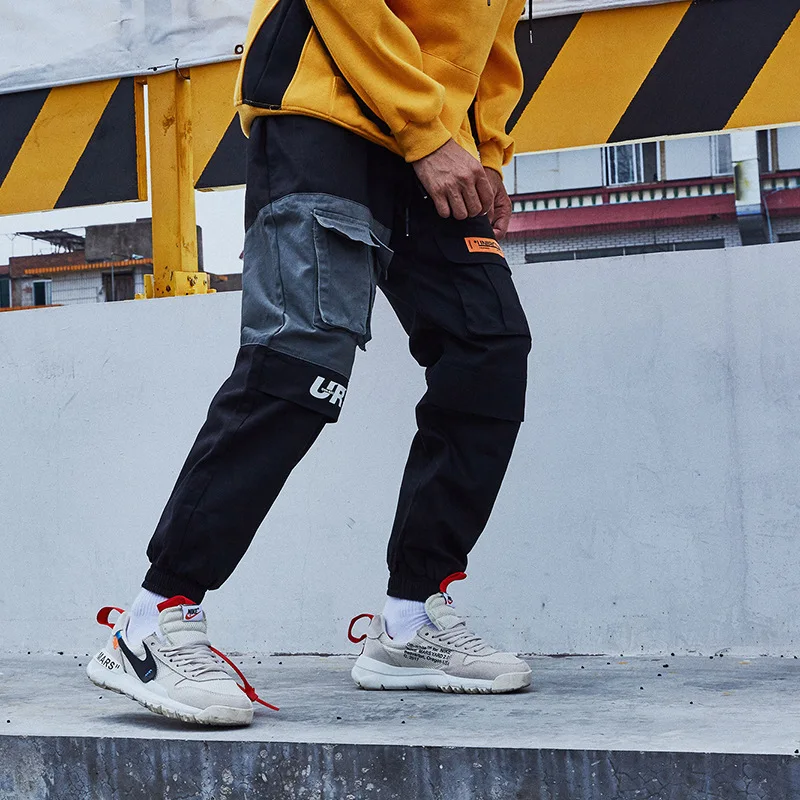 Мужские брюки карго в стиле хип хоп винтажные шаровары с карманами повседневные