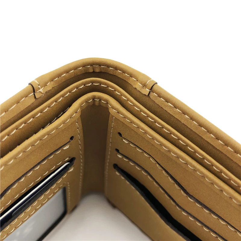 Harrms Ретро стиль коровья кожа кошелек короткий мягкий на ощупь для мужчин