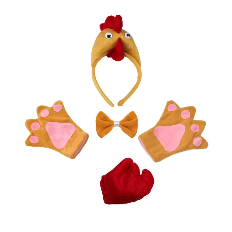 style 5 cock Детский Взрослый петушок цыпленок костюм-надувная курица на Рождество повязка на голову хвост галстук юбка пачка перчатки животных Косплей Реквизит День рождения Хэллоуин костюм ребенок - Цвет: style 5 cock