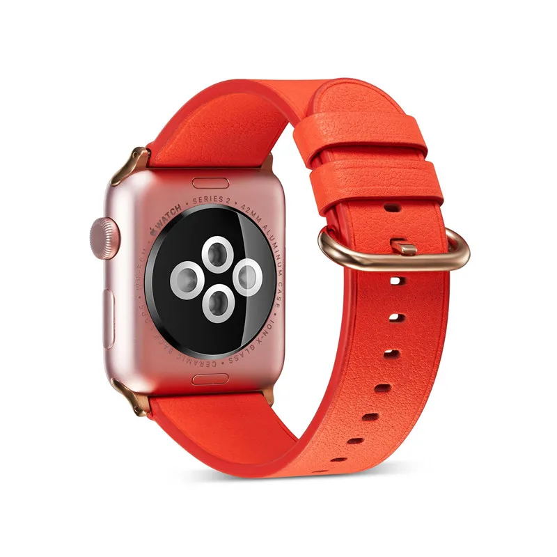 Для Apple Watch ремешок 44 мм 40 мм 42 мм 38 мм, Viotoo натуральная кожа оранжевый ремешок для Apple Watch для iWatch спортивные Ремешки для наручных часов