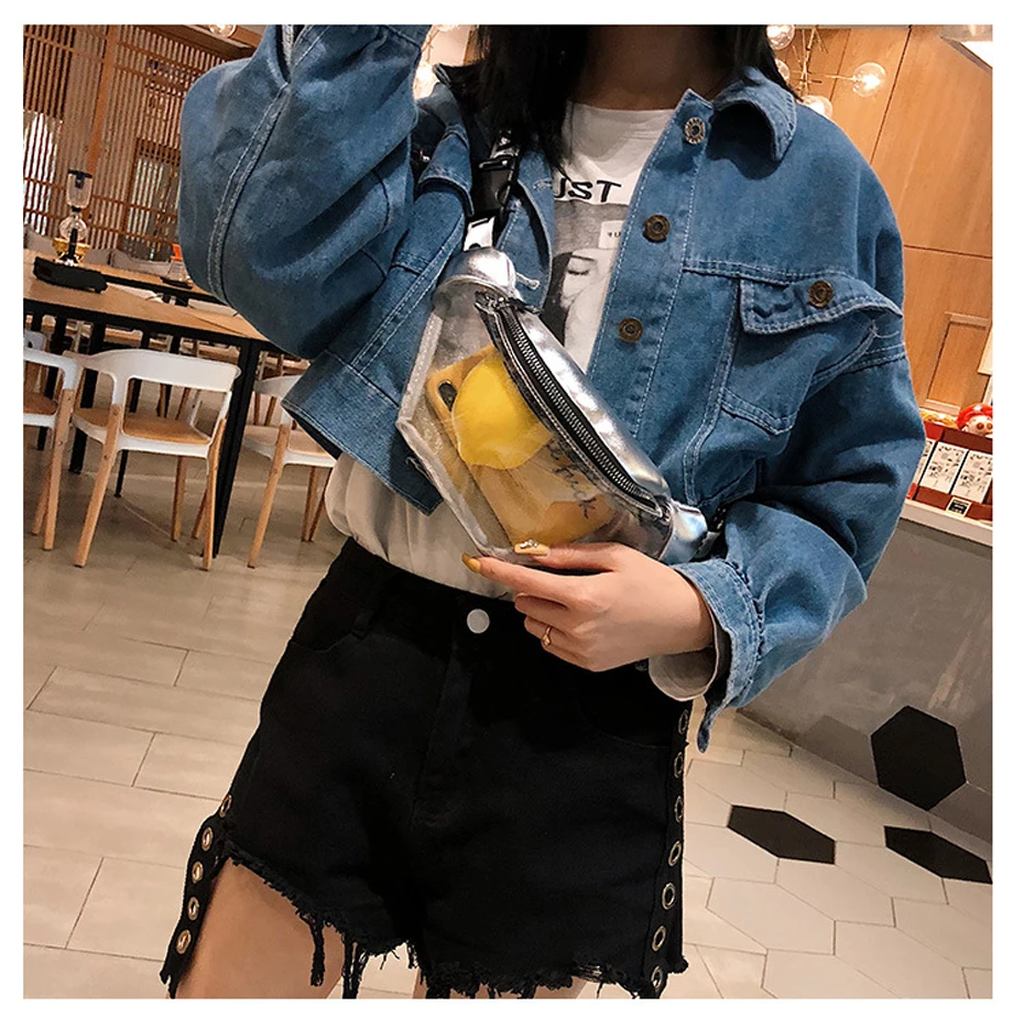 Summer Transparent Fanny Packs For Women Chain Waist Packs Ladies Small Belt Bags Female Chest Bag Travel Waist Pack