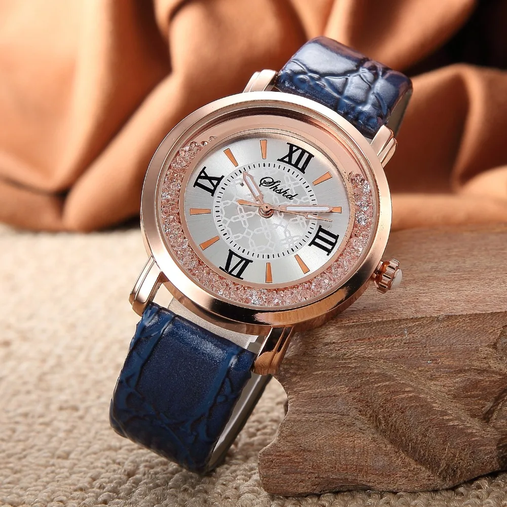 Hot Luxury Brand Diamond Fashion Rhinestone Watch Leather Casual Dress Women's Quartz-watch Crystal Ladies Wristwatch drop ship |