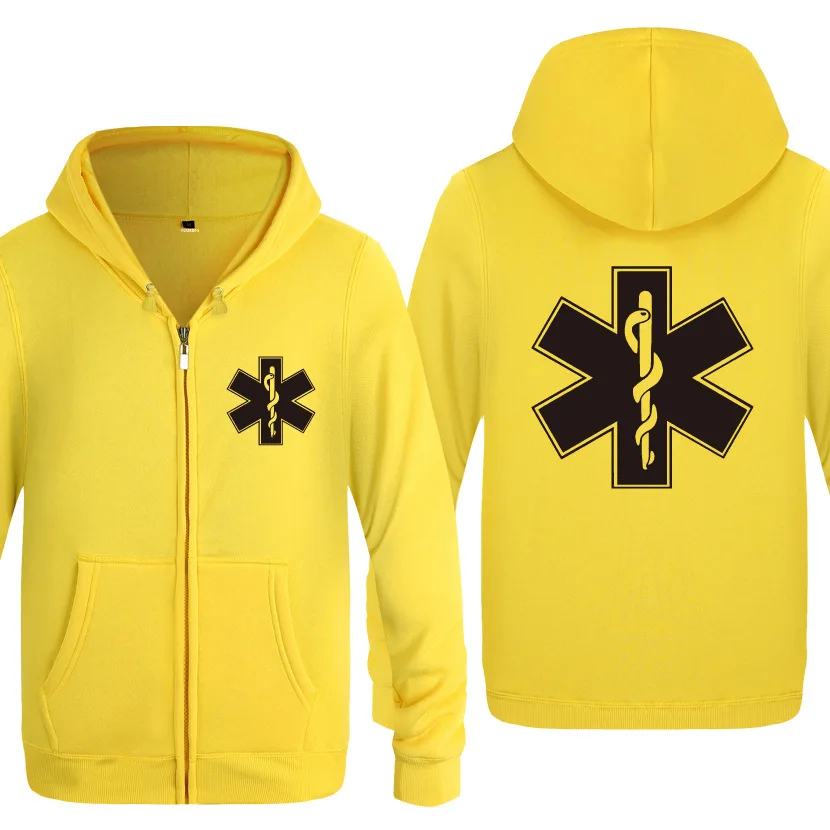 yellow hoodie 11 Мужские толстовки на молнии EMT с принтом скорой помощи, мужская толстовка с капюшоном, брендовая флисовая мужская куртка с длинным рукавом, толстовка Moletom Sudaderas - Цвет: yellow hoodie 11