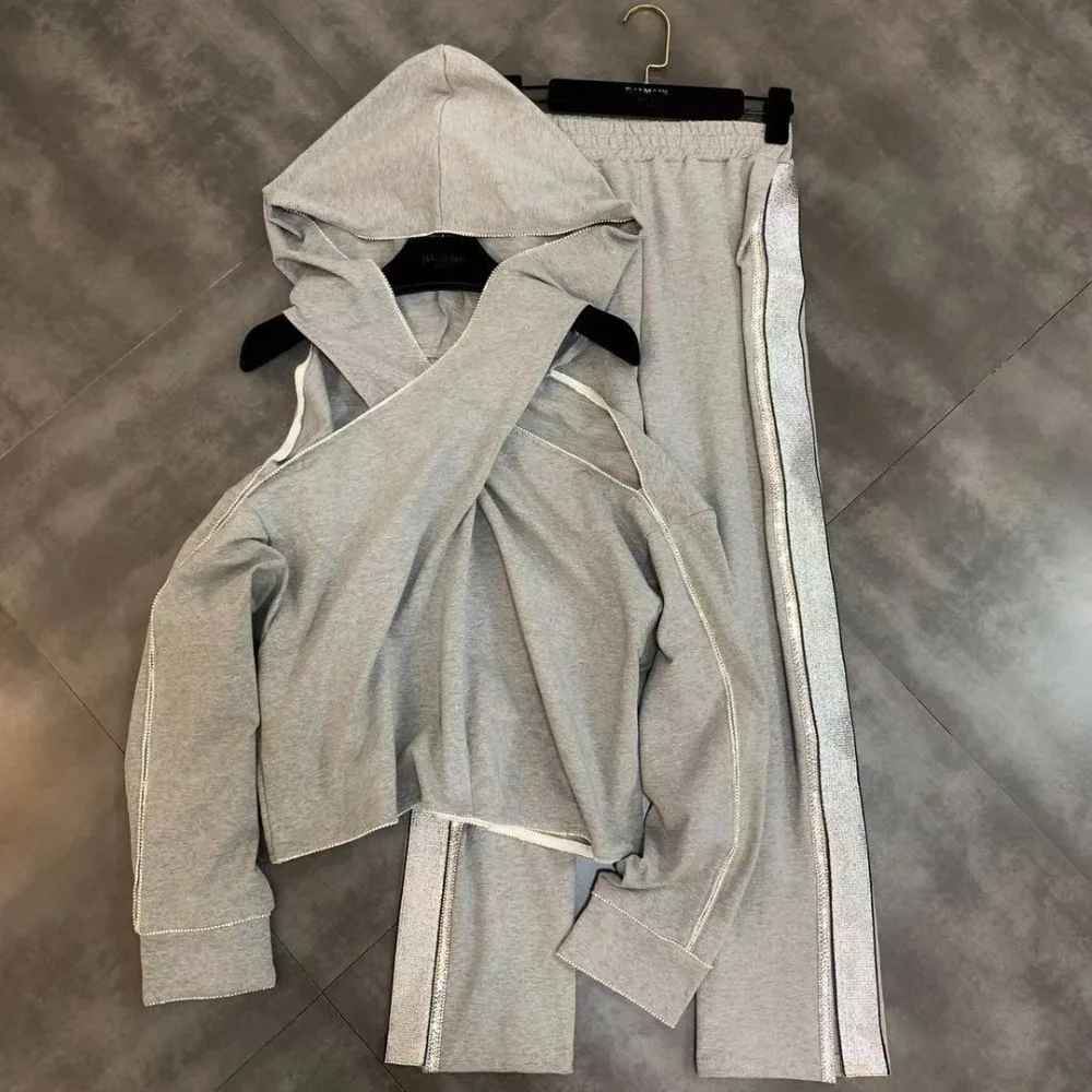 2019 для женщин модная одежда с длинными рукавами комплект High Street Крест Спереди