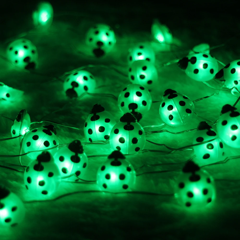 Гирлянда в форме божьей коровки светодиодная 3 м 10 футов 40 светодиодов|fairy lights|string