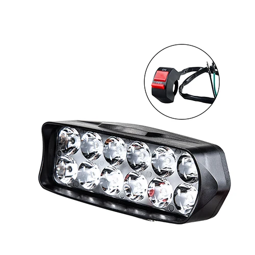 12LED switch AmmToo мотоциклетный головной светильник светодиодный противотуманный Точечный светильник 4WD 16 светодиодный для автомобиля мотоцикл трактор светильник внедорожный внедорожник Рабочая лампа ATV 12 В 24 В - Цвет: 12LED switch