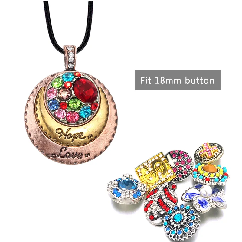 Популярное Сменное ожерелье Hope Crystal Ginger 097 подходит для 18 мм подвеска на кнопке