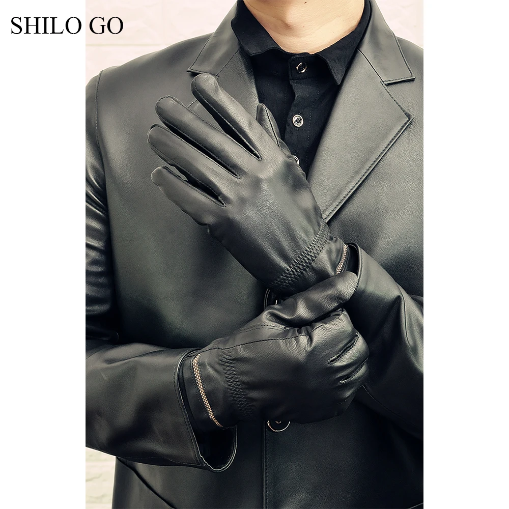 Мужские кожаные перчатки SHILO GO весенние модные из натуральной овечьей кожи с