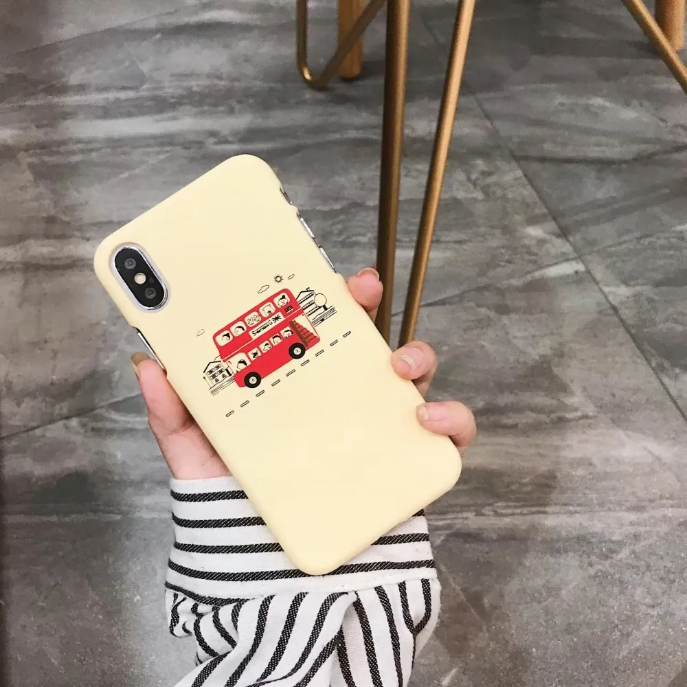 GABOOM Cartoon Bus Hard PC Phone Cases for iPhone 7 Case 6 6s 8 Plus X Half-wrapped Fashion Covers |