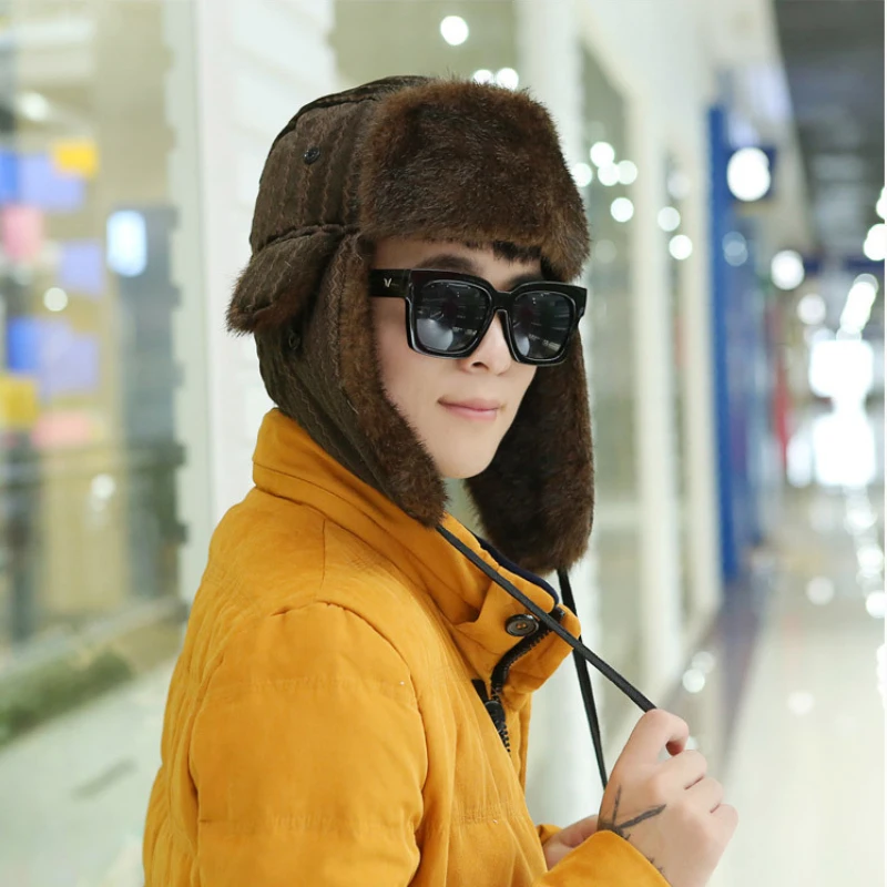 HT542 Новые популярные русские шапки для зимы унисекс головные уборы мужские