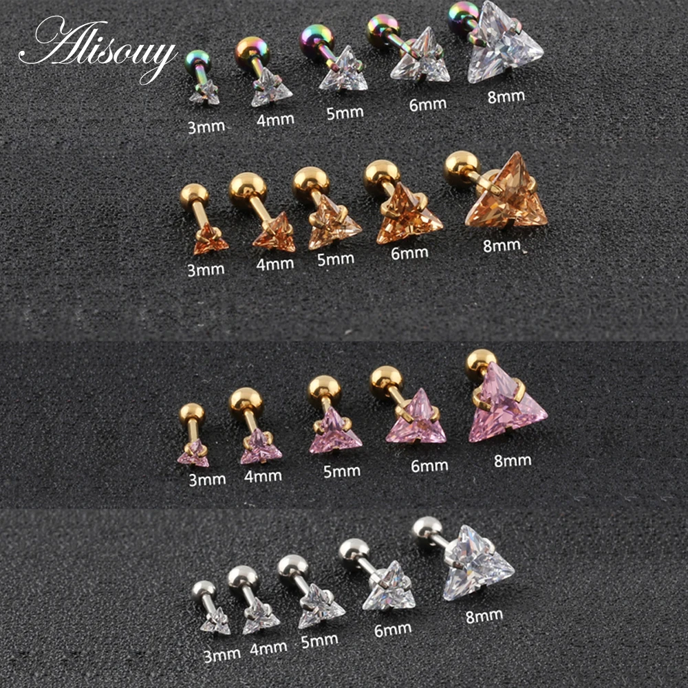 Alisouy 1 пара серьги гвоздики для женщин с фианитами|girls stud earings|earrings for womencrystal earrings