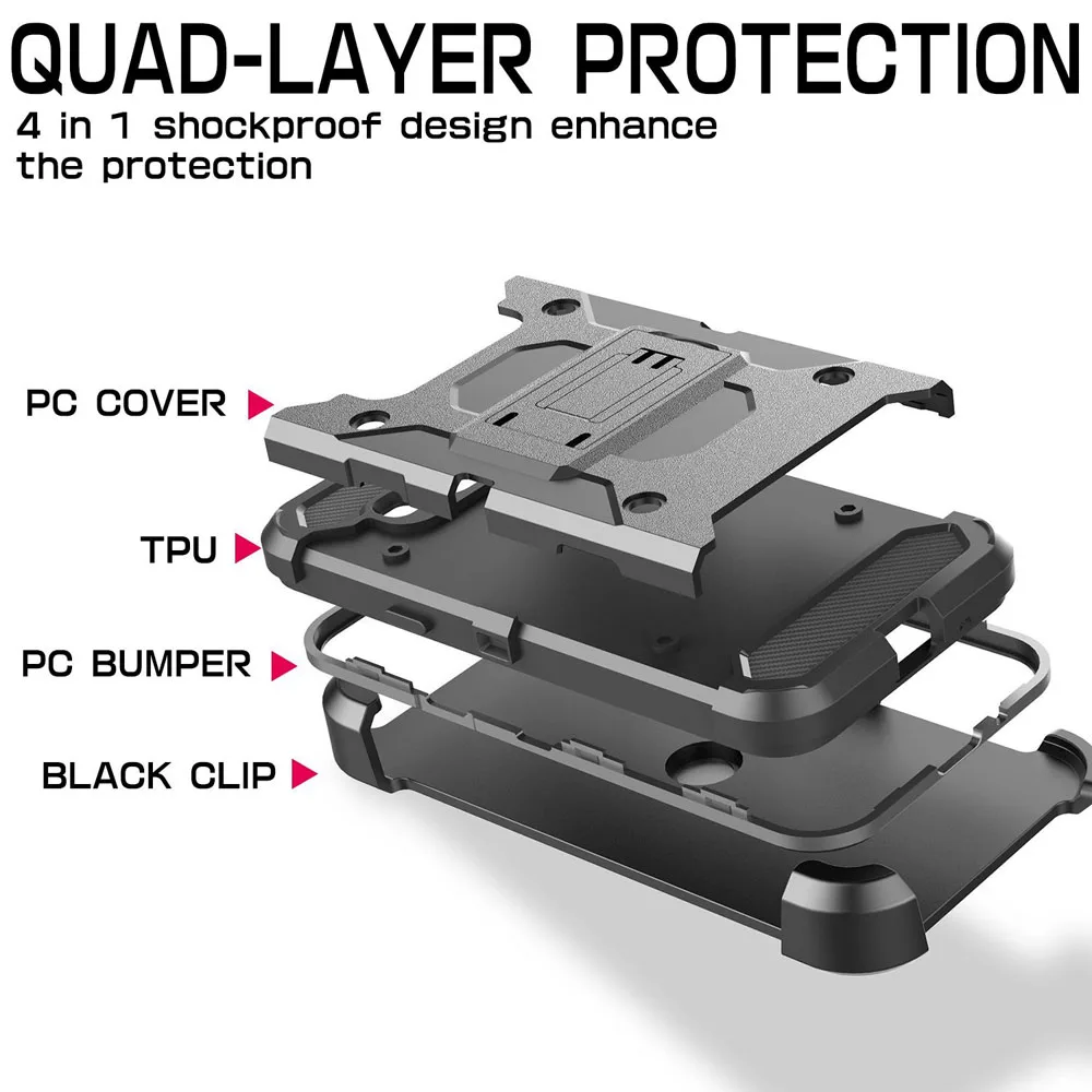 Сверхпрочный бронированный Чехол-кобура + Зажим для ремня с защитой от падения