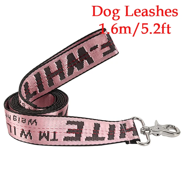 Pink Leash 1,6 м регулируемый ошейник и поводок для домашних животных, нейлоновый поводок, ошейник для щенков, поводок для беговых собак, поводок для маленьких щенков, кошек - Цвет: Pink Leash