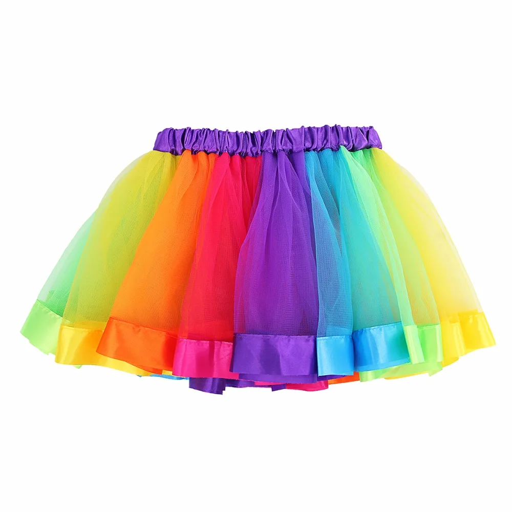 Фатиновая юбка и пачка цветов радуги с бантом из ленты для девочек от 2 до 8 лет а