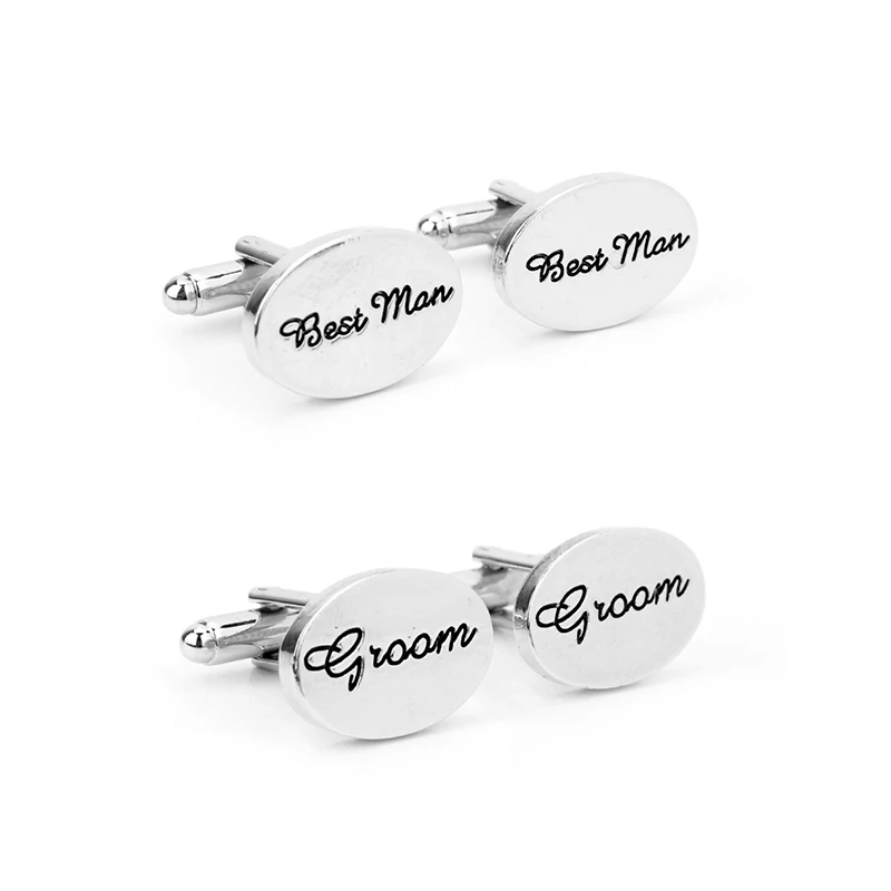 

dongsheng High Quality Men's Fashion Oval Wedding Jewelry Cufflinks Groom/Best Man/French Shirt Cuff Links -40
