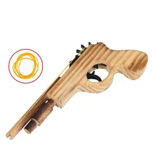 3D DIY Wooden Toy Gun Bullet Rubber Band Launcher Wood Simulation Gun Hand Pistol Guns Shooting Toy Boys Outdoor Fun For Kids