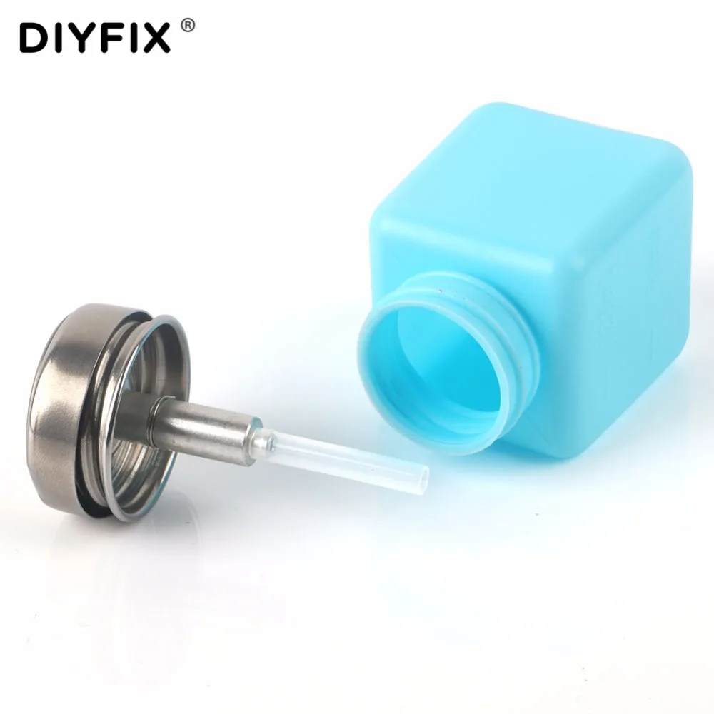 

DIYFIX 120ML Empty Liquid Alcohol Press Bottle Glue Residue Remover Clean Tool Portable Dispenser Pump Bottle
