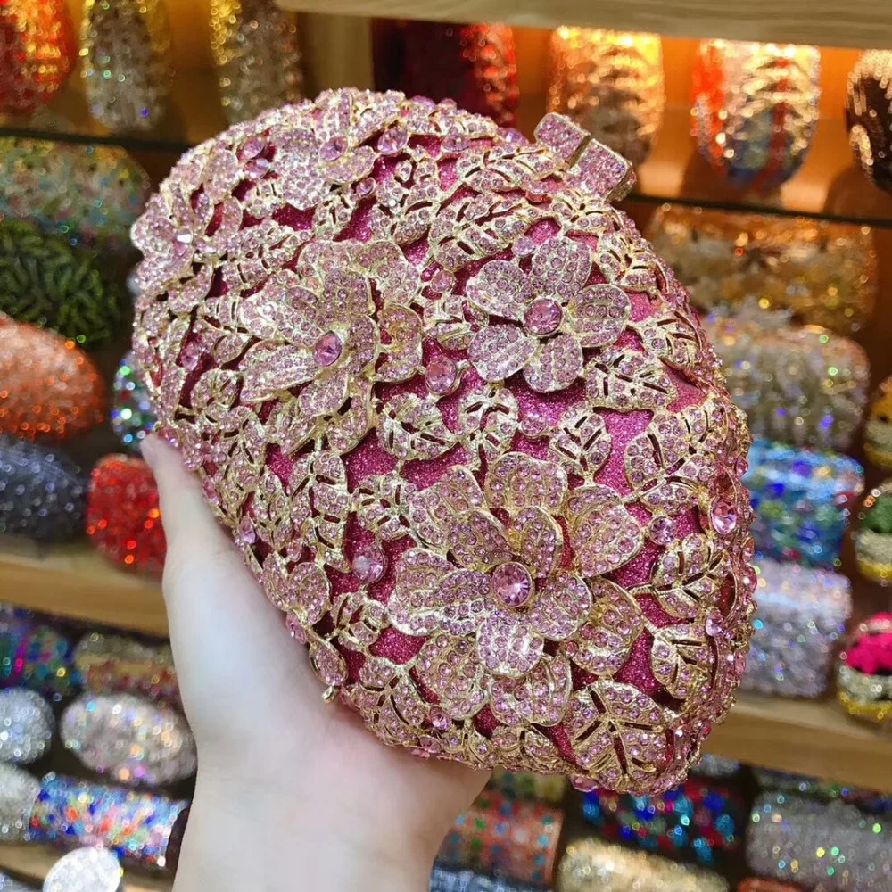 Женские Серебристые/розовые вечерние клатчи Стразы сумки мессенджеры женские