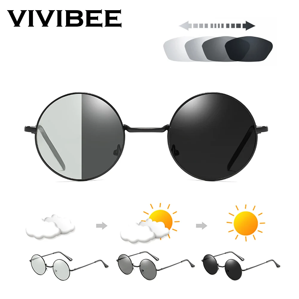 Vivibee Для мужчин фотохромные, солнцезащитные очки, поляризационные, для игры в гольф Для женщин цикл Цвет изменение черные солнцезащитные очки для спорта на открытом воздухе очки