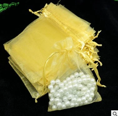 yellow Epackfree 100 шт. 7*9*12 10*12 10*15 Drawable ювелирных изделий Organza Сумки embalagem para Presente Рождество/свадебный подарок Сумки - Цвет: yellow