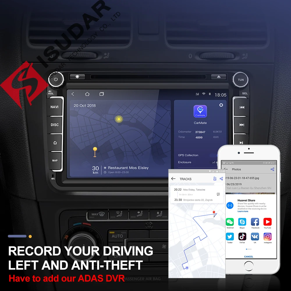 Isudar H53 2 Din 4G Android автомобильный Радио мультимедиа для VW/Volkswagen/POLO/Golf/Skoda/Seat/Leon/PASSAT B6 Авто GPS камера USB DVR