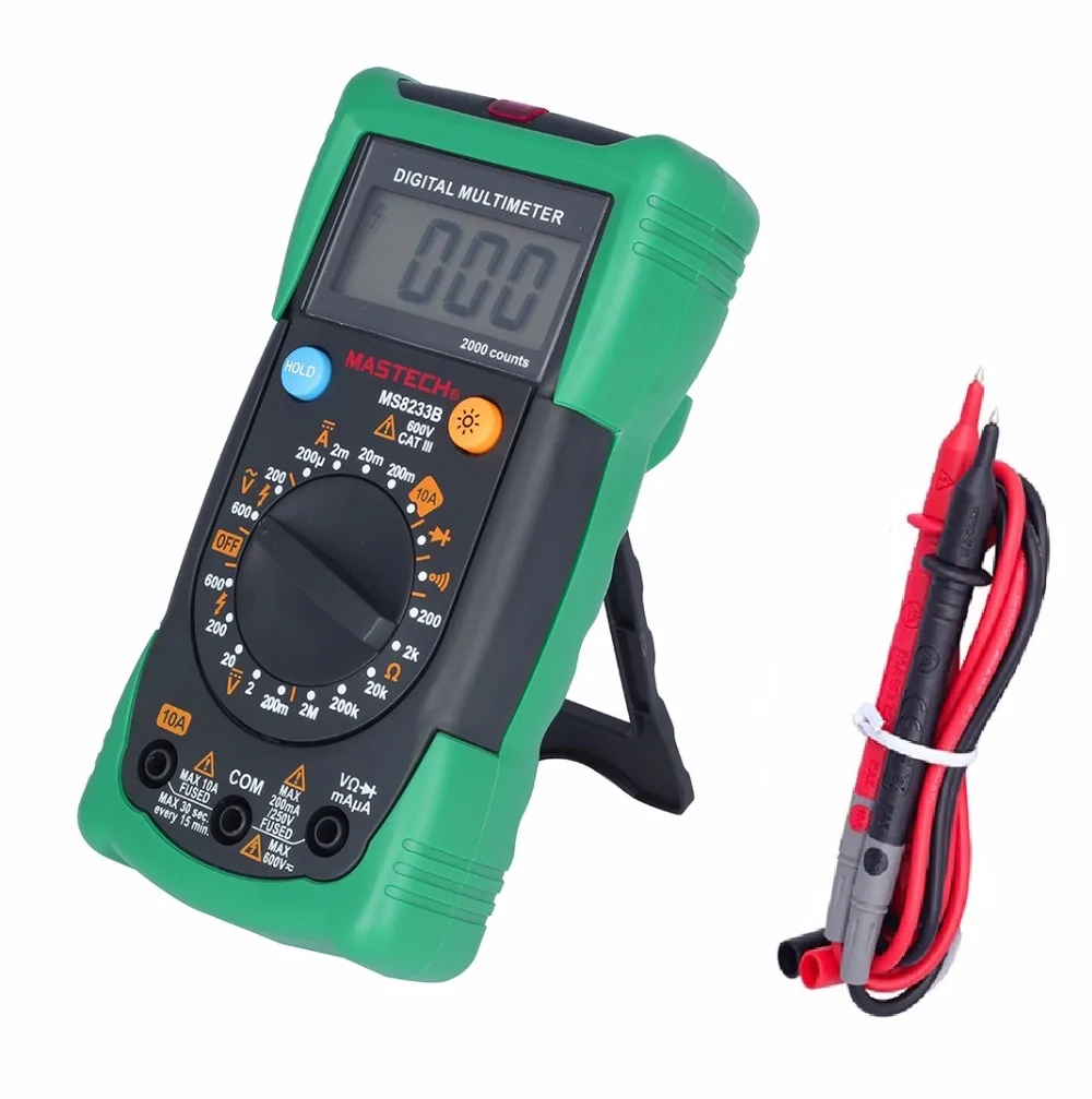 MASTECH MS8233B Профессиональный цифровой мультиметр DMM измеритель напряжения переменного тока Удержание данных с амперметр с подсветкой тестер емкости