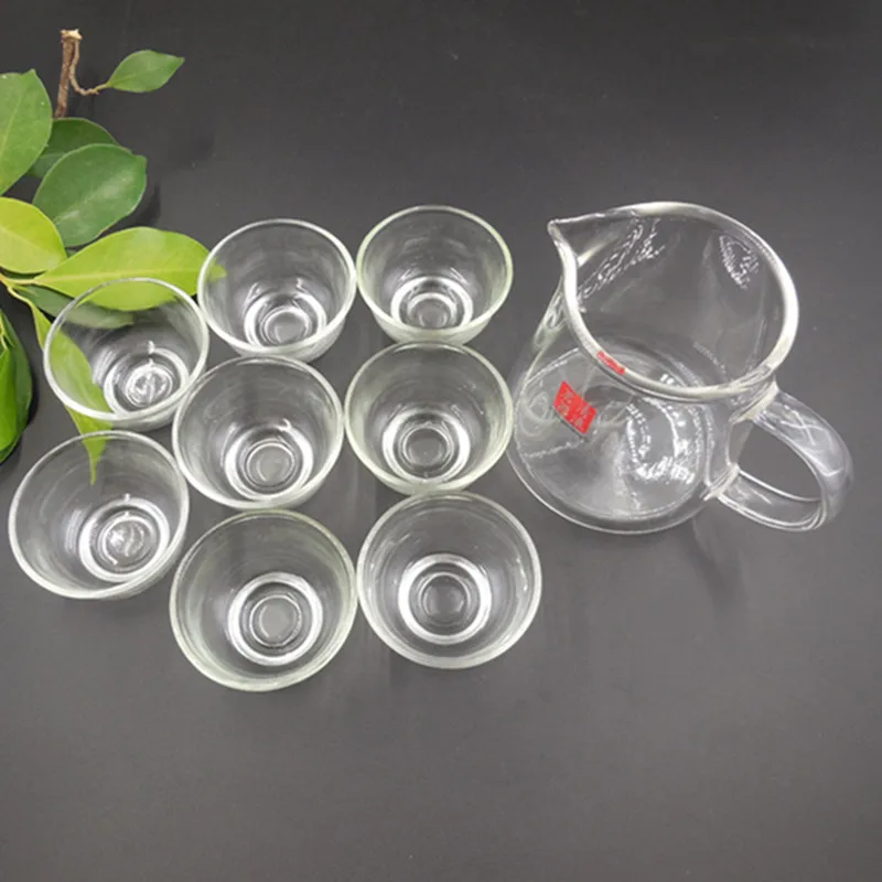 8 + 1 Стеклянная чашка контейнер сочетание Посуда набор Боросиликатное стекло