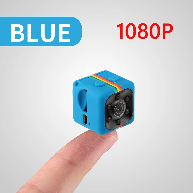 Blue-1080P Мини-камера SQ11 480 P/1080 P Gizli Kamera ночного видения секретная микро-камера Espia Oculta HD небольшая видеокамера с поддержкой скрытой карты TF - Цвет: Blue-1080P