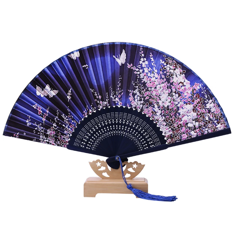 

Vintage Flower Hand Fan Chinese Features Gift Crafts Home Decoration Traditional Girl Fan Desktop Ornaments Office Adornment New
