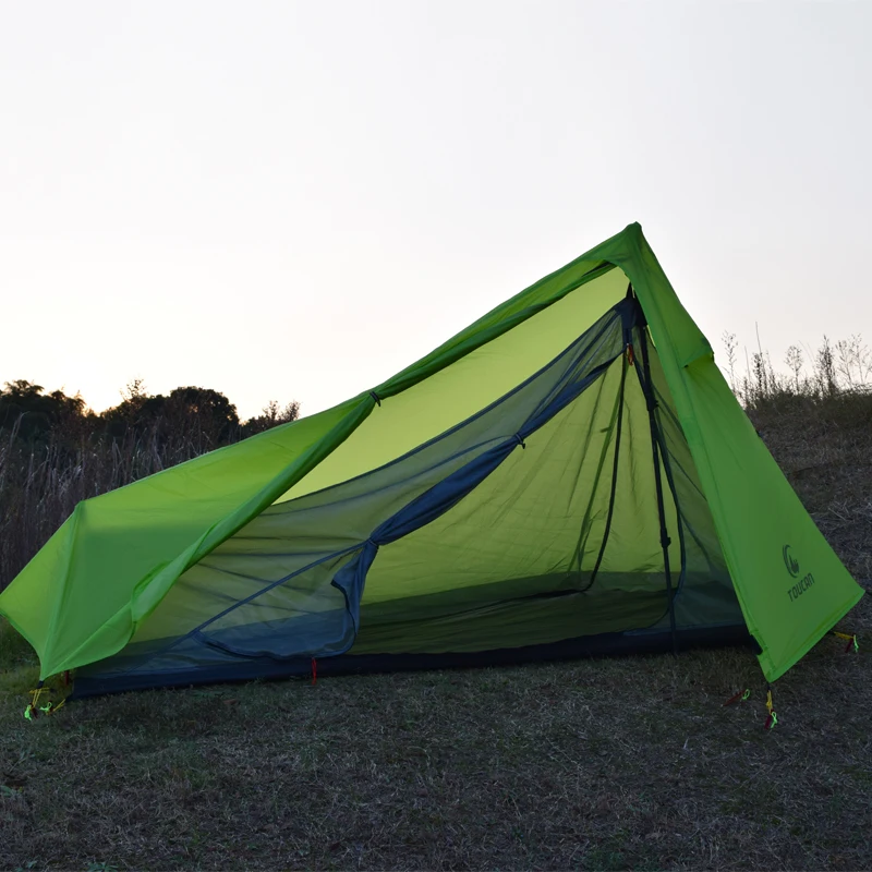 YOUGLE Lightweight 15D Nylon Single Person One Man Backpacking Tent Trekking Camping Canopy Travel 3 Season Silicone Coated