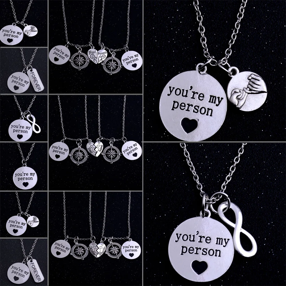 Bespmosp семейное Ожерелье You Are My Person подвеска в виде сердца бесконечности компаса