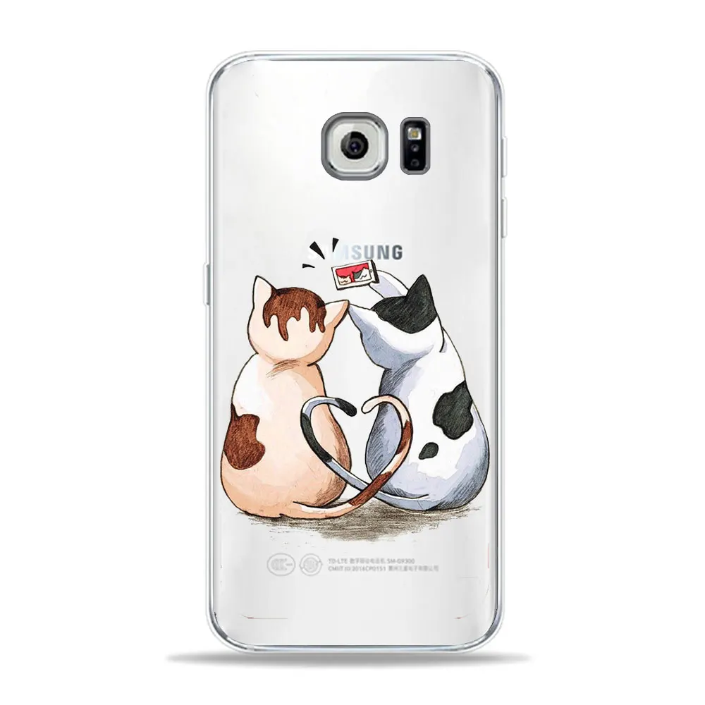 TPU D907 Забавный милый чехол для телефона с рисунком в виде животного для samsung S10 s9 s8 Plus A50 A70 мягкий прозрачный чехол из ТПУ с милым рисунком для A5 A6 - Цвет: TPU D907