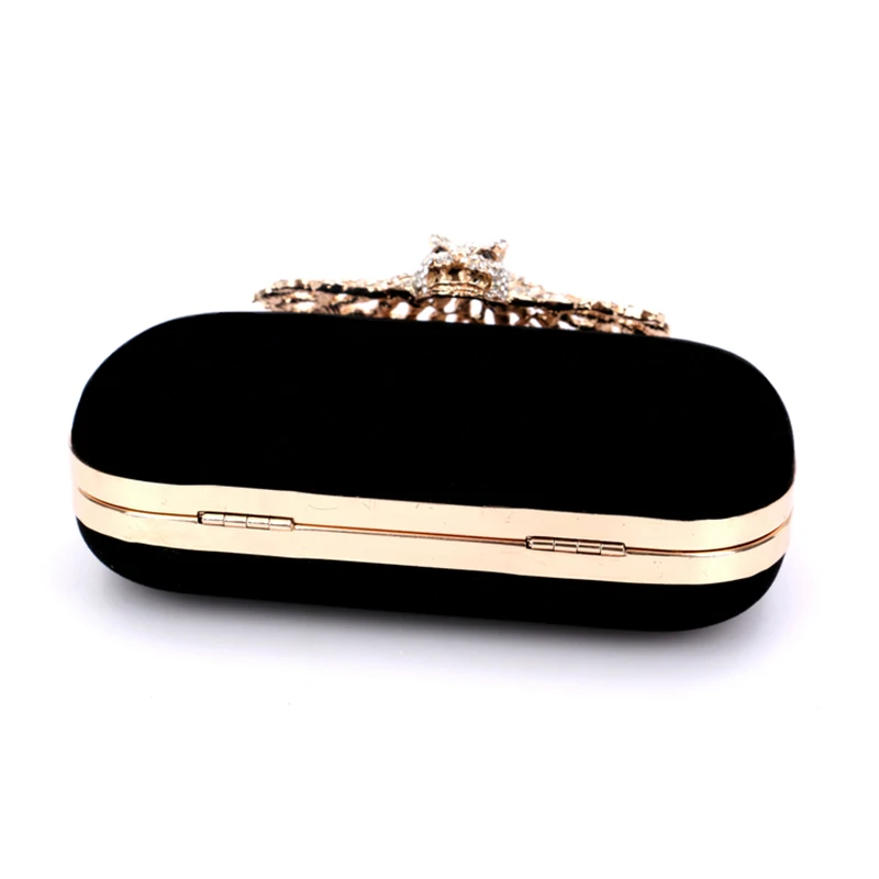 Черный Дракон Дизайн Бриллианты Женские сумки бархат маленький кошелек