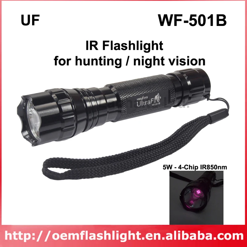 U F WF 501B 5 Вт 4 чип IR850nm 3 В 4.5 1 режим SMO ИК Фонарик Черный (1 х 18650)|flashlight q5|ir ptz ip camerair repeater