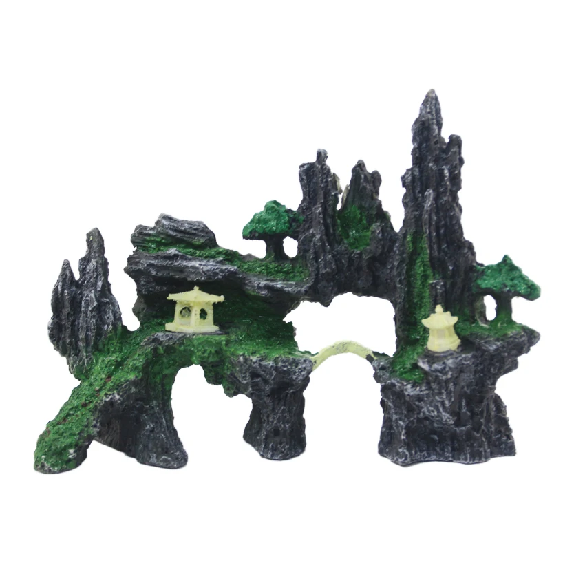 Aquarium ornament resin rockery aquarium landscaping decoration stone mountain 014B Big size 22cmx17cm | Дом и сад