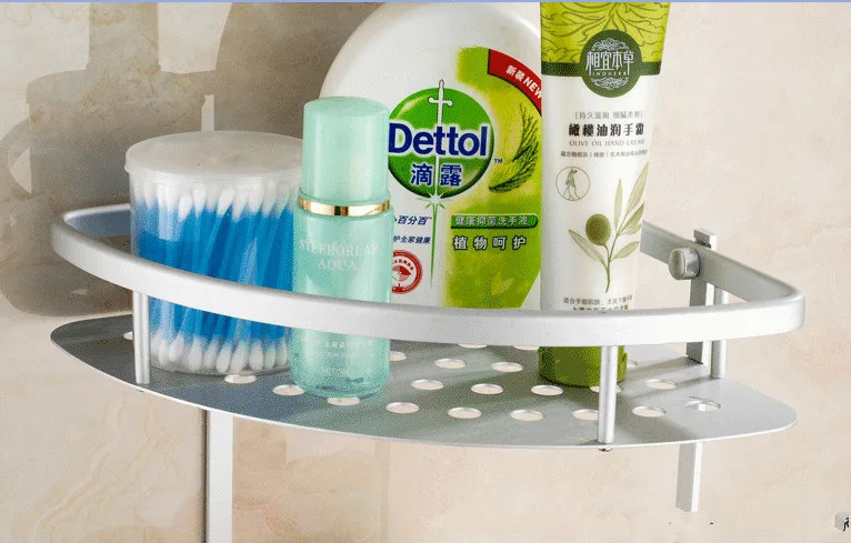 Толстая алюминиевая 3 уровневая угловая полка для ванной комнаты Настенная