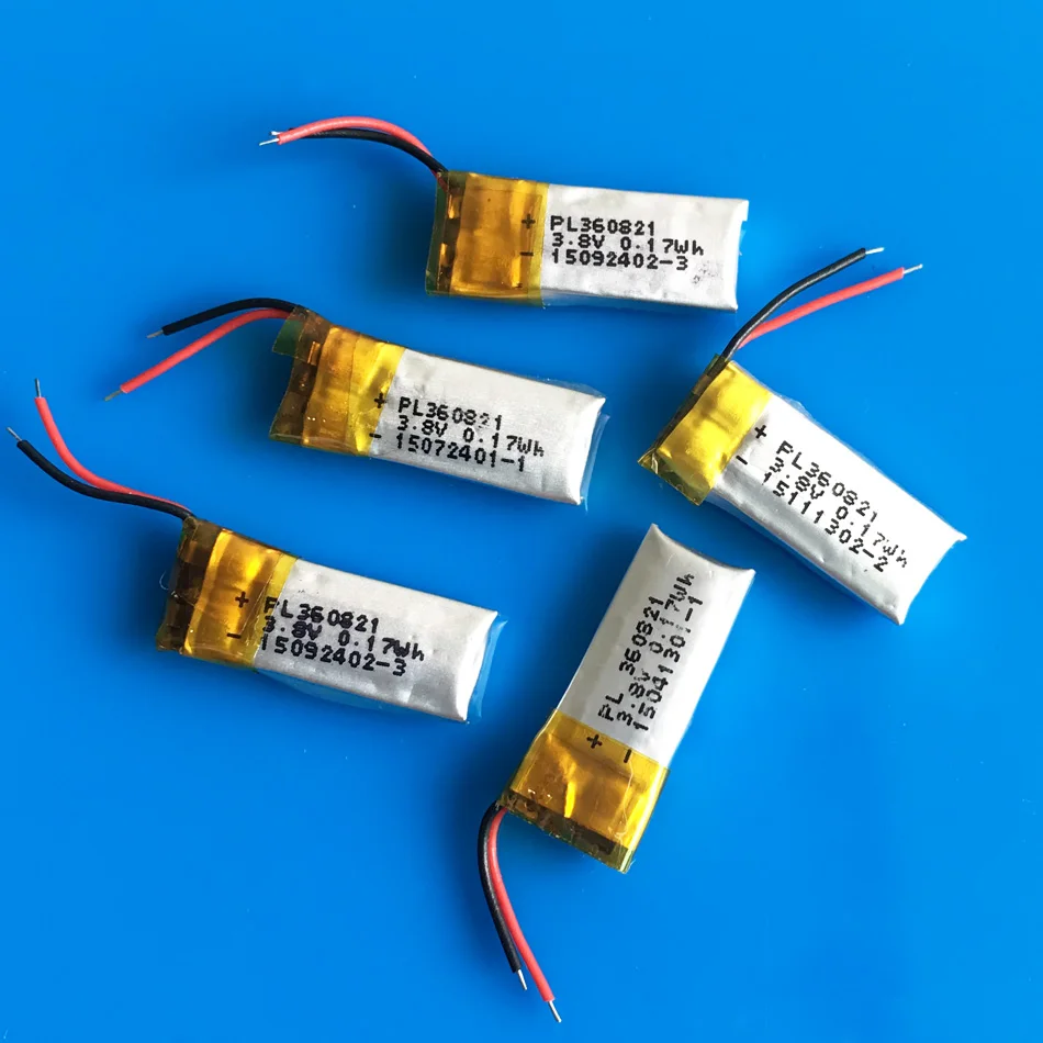 5 шт. 3 7 V 50mAh Lipo литиевая полимерная аккумуляторная батарея 360821 li ion для MP3 GPS bluetooth