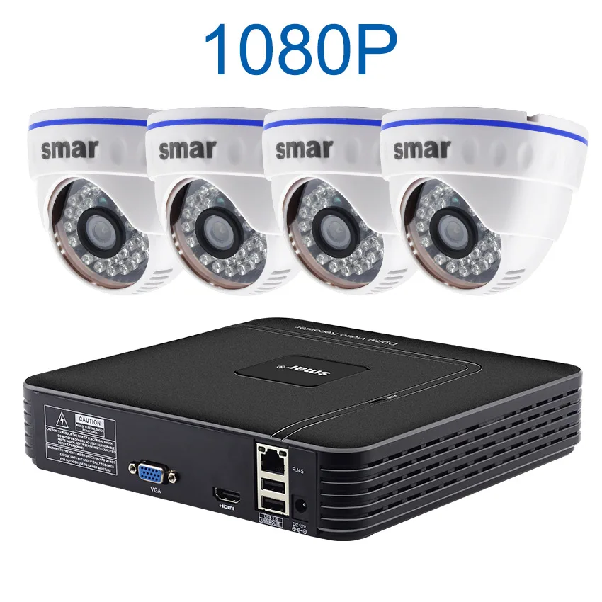 Зеленый Sm4ch 1080P HD камера видеонаблюдения системы безопасности 4 шт 1.0MP/1.3MP/2.0MP внутренние купольные камеры для видеонаблюдения Комплект системы видеонаблюдения DVR комплект - Цвет: Зеленый